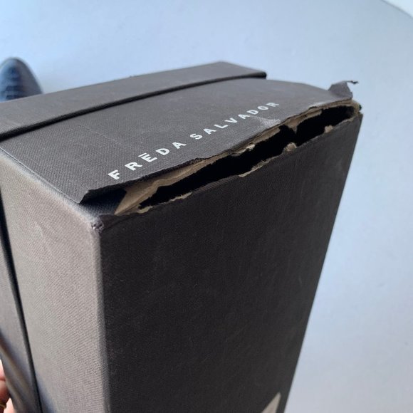 Freda Salvador Lay Croc Embossed Slip On Mules Ink - Picture 11 of 12